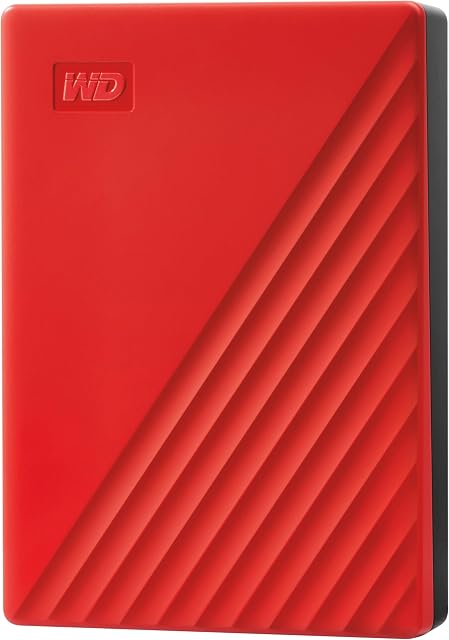 WD 6TB My Passport Portable External Hard Drive, Red, Includes Backup Software with Defense Against ransomware, and Password Protection - WDBR9S0060BRD-WESN