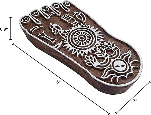 Miniatura 10 de Royal Kraft ESIItag009 - Bloque de impresión de madera, tela de henna, papel textil de arcilla, sello de cerámica