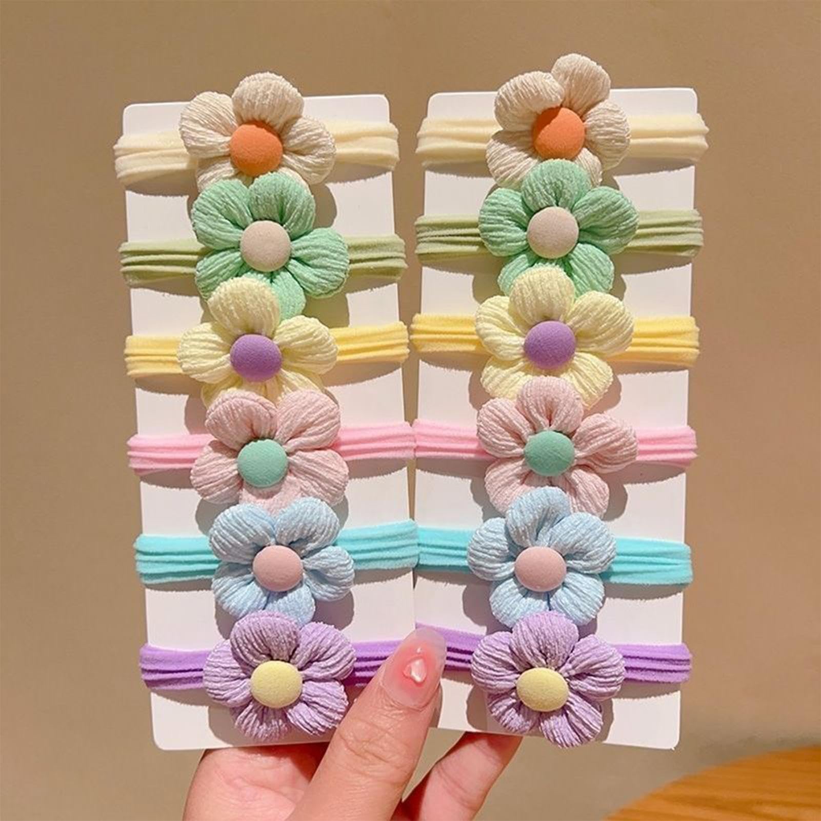 Lazos para el pelo para niñas pequeñas,Lazos para el pelo para niñas pequeñas - 6X Coleteros para niños pequeños Flor suave,Lazos para el pelo de niña, bonitos soportes elásticos para coleta para niña