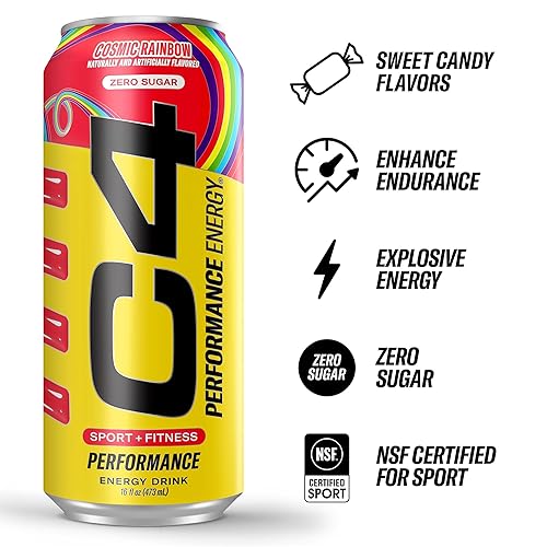 Vista 48 de Cellucor C4 Performance Energy - Bebida energética preentrenamiento carbonatada sin azúcar, 200 mg [0.007 oz] de cafeína con beta alanina, sabor