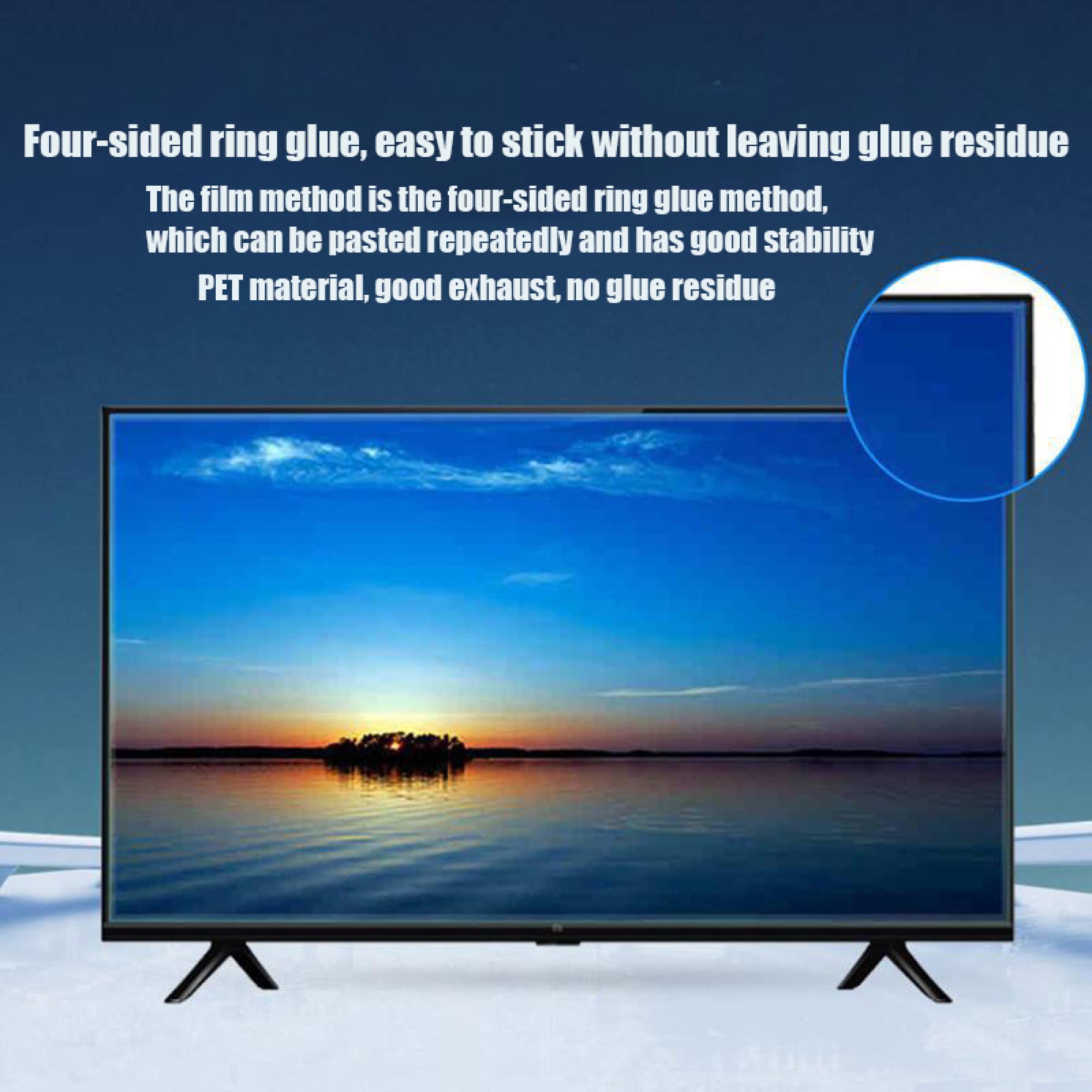 Pellicola protettiva opaca antiriflesso per schermo TV - Filtro monitor anti luce blu - Schermo contro le radiazioni Pannello proteggi i tuoi occhi Adatto per 32-75 pollici per LCD, LED ecc/Clear /