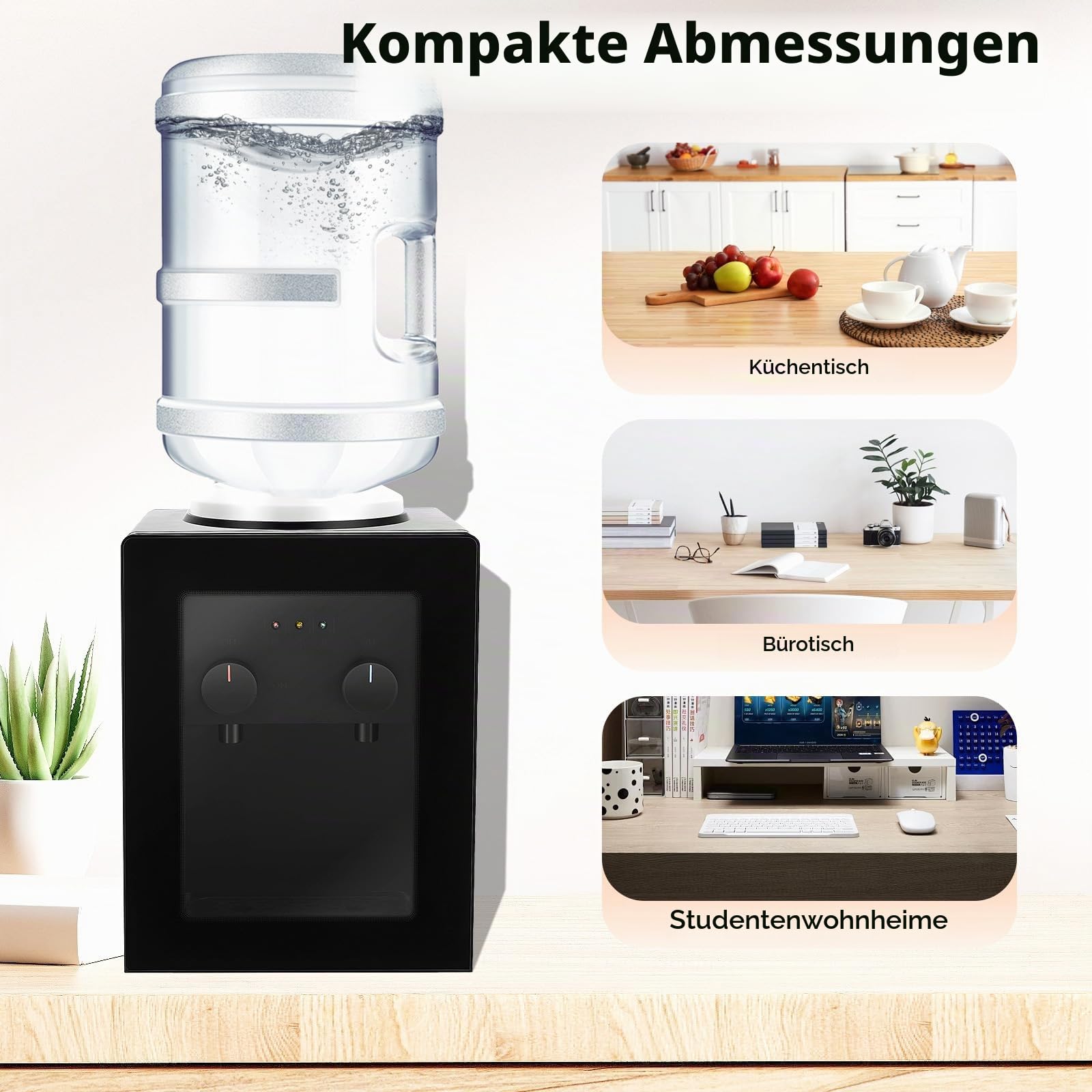 Elektrischer Wasserspender, 550W 220V Heiß und Kalt-Wasserspender mit Staubtür kompatibel Schnellaufheizung, Wasser Dispenser Maschine für 3.5L/5L/10L/18L Wasserfässer
