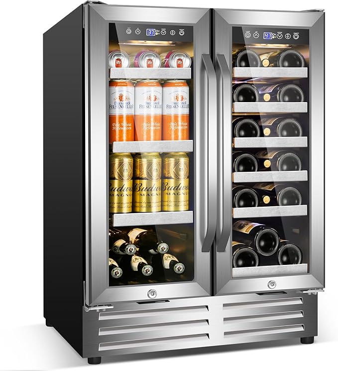 Velivi 24 Inch Beverage Refrigerator Undercounter, Dual