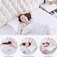Vista 6 de OSBED Almohada refrescante de espuma viscoelástica triturada, tamaño estándar, loft ajustable con cuentas de gel y funda de Tencel transpirable