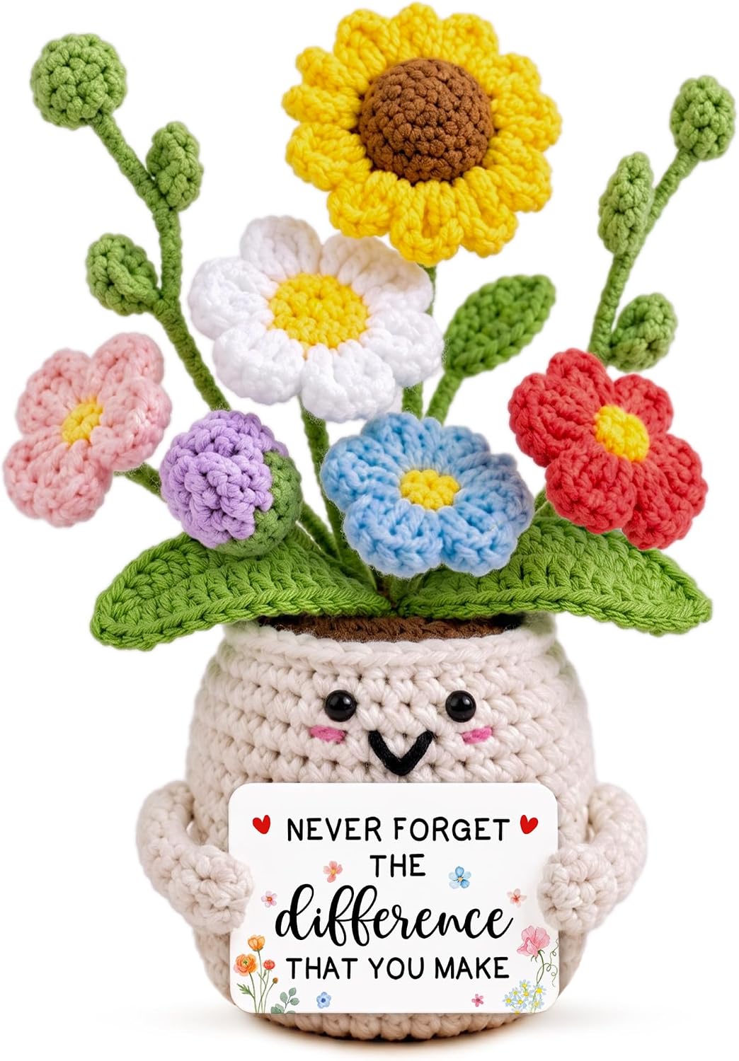 Boss Lady Gifts for Women - Gifts for Boss Lady, Manager, Coworker, Employer, Colleagues, Teacher, Assistant - Handmade Knitted Positive Tulip Flowers Toy Doll