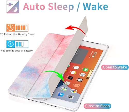 Miniatura 3 de Funda de 10.2 pulgadas para iPad con soporte para lápices, funda de encendido y apagado automático para iPad de 987 generación (202120202019), funda