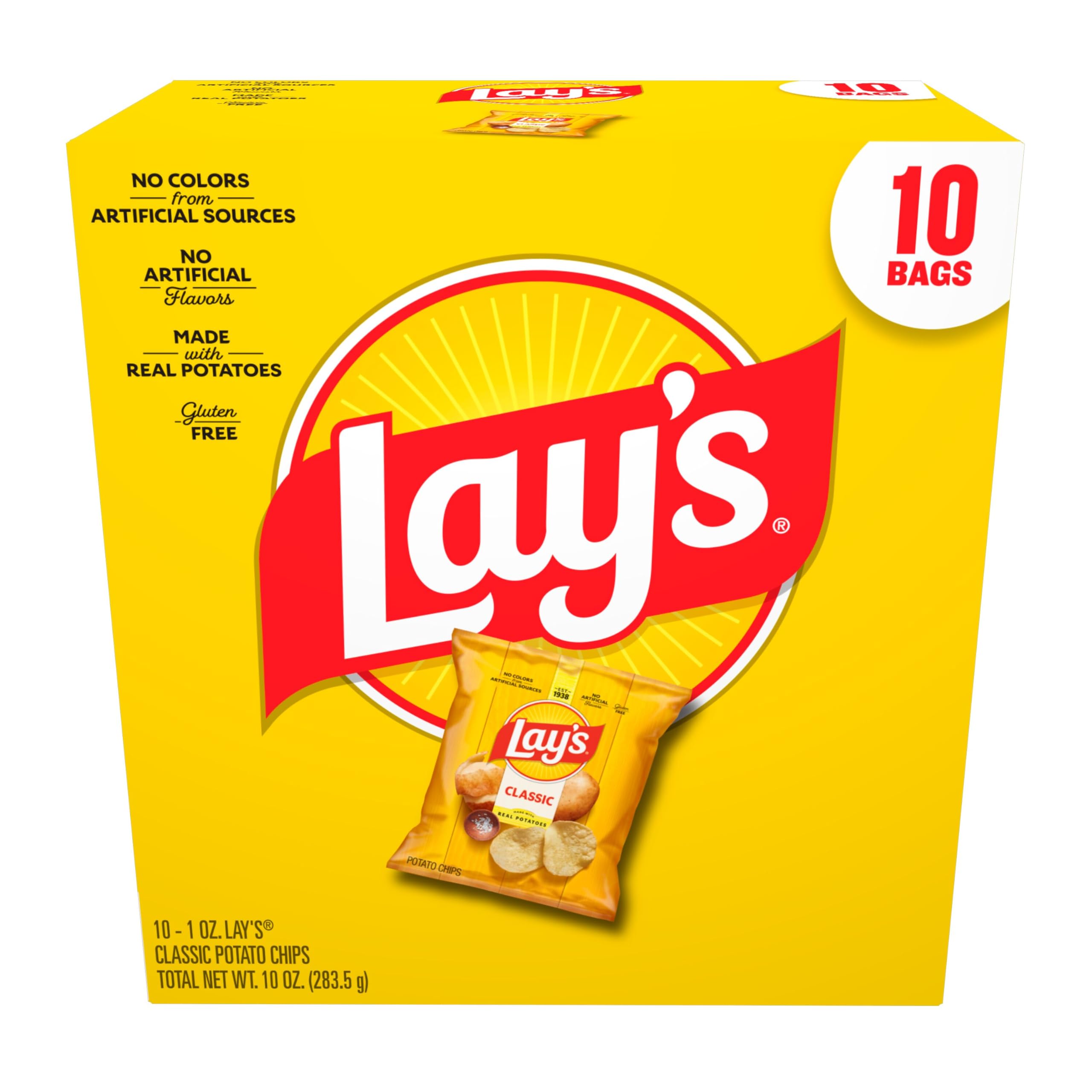 Frito Lay's Classic Potato Chips Bags, 1 Oz, 10 Ct