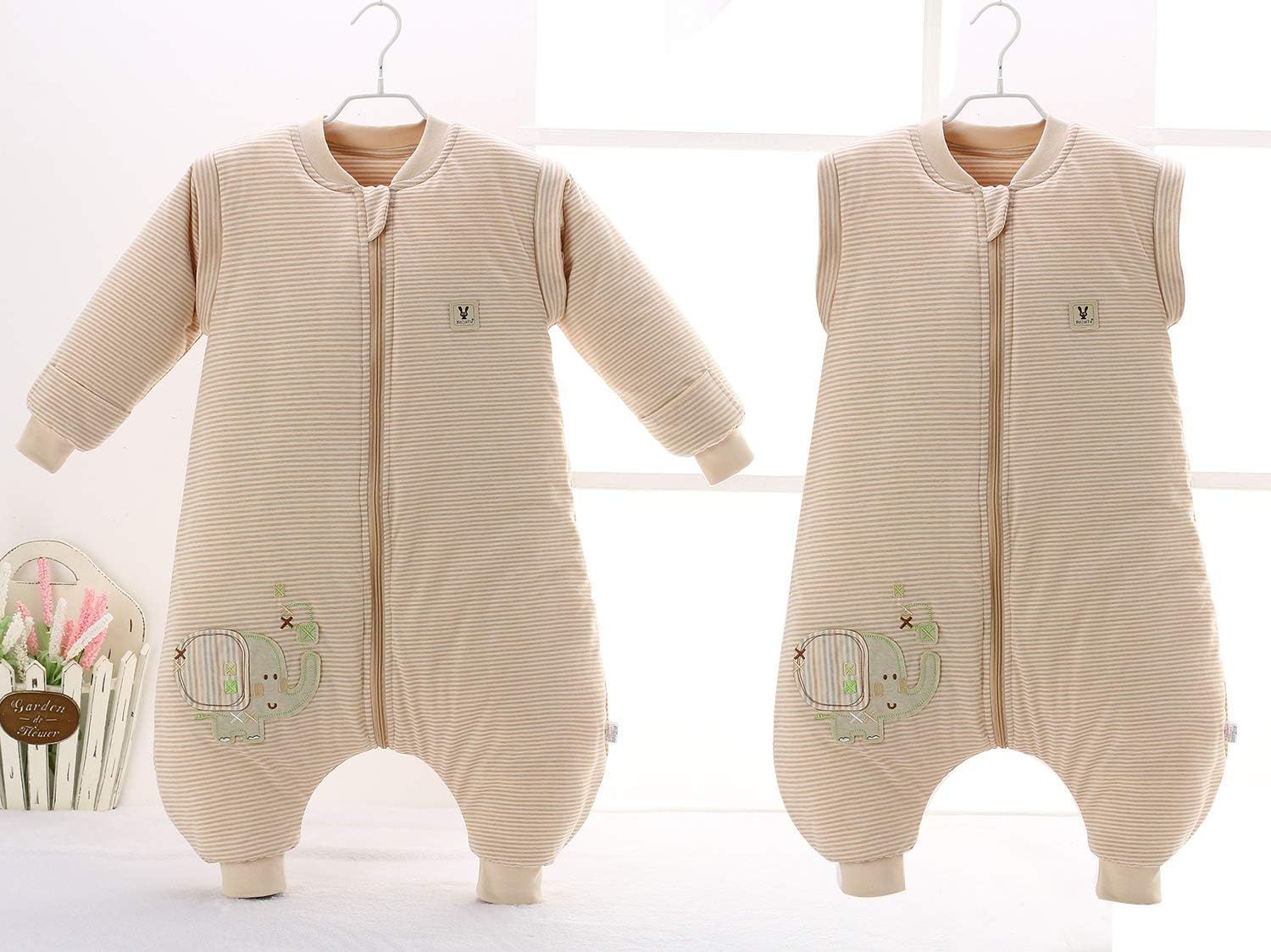 Baby Early Walker Sleeping Bag with Feet Detachable Sleeve Wearable Blanket Spring&Autumn