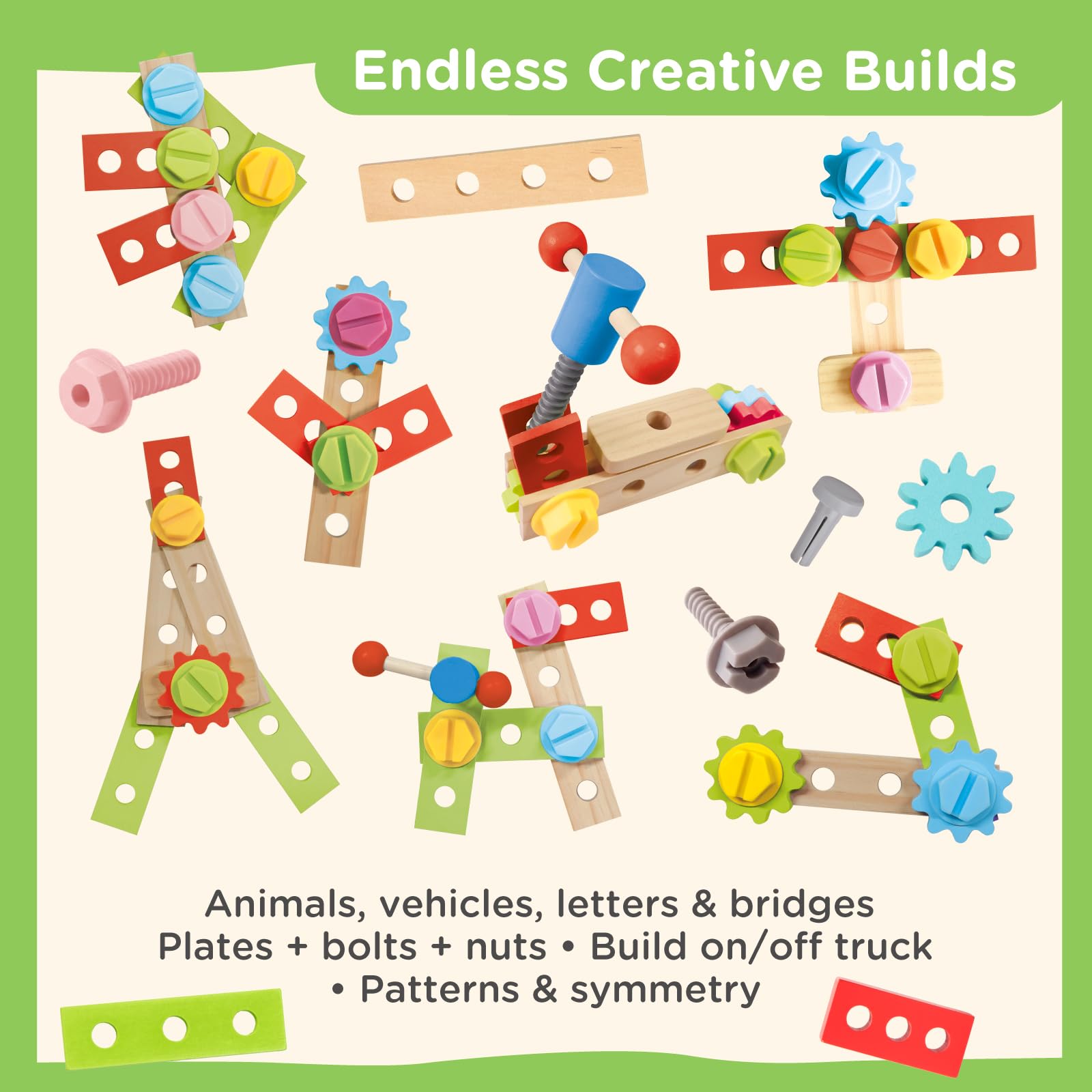 Nene Toys Montessori Busy Board drewniana ciężarówka dla dzieci w wieku od