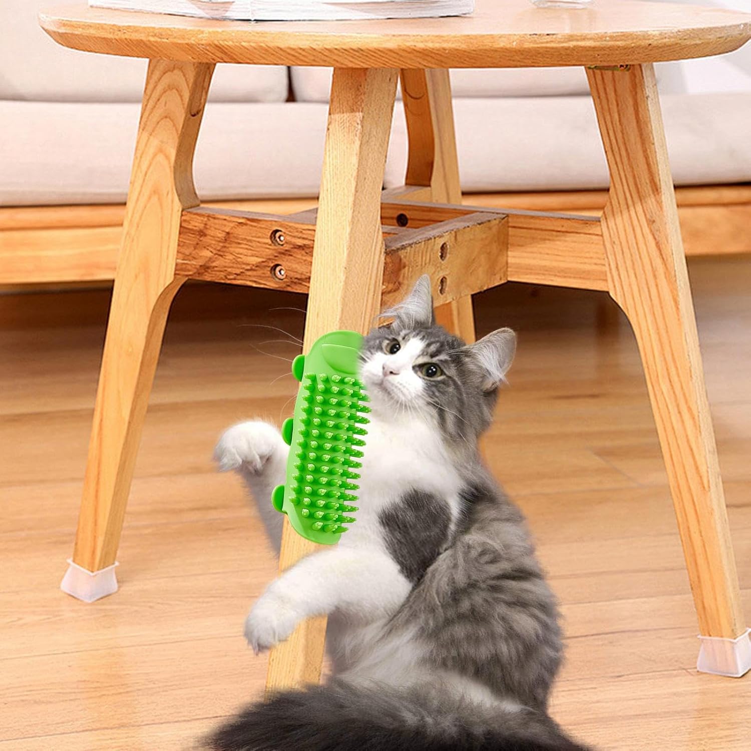 Corner Scratching Post | Gentle Cat Comb Grooming Shedder,Soft Silicone Cleaning Comb for Home, Indoor, Kitten, Desk, Table, Relieves Itching - Image 2