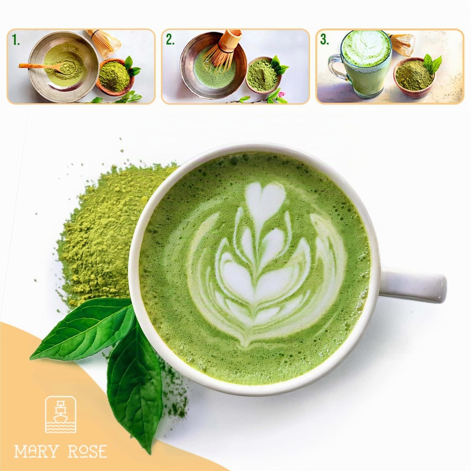 Mary Rose Tè Verde Matcha culinario 1kg - Matcha Tradizionale Naturale, Senza Additivi, Gusto Ricco