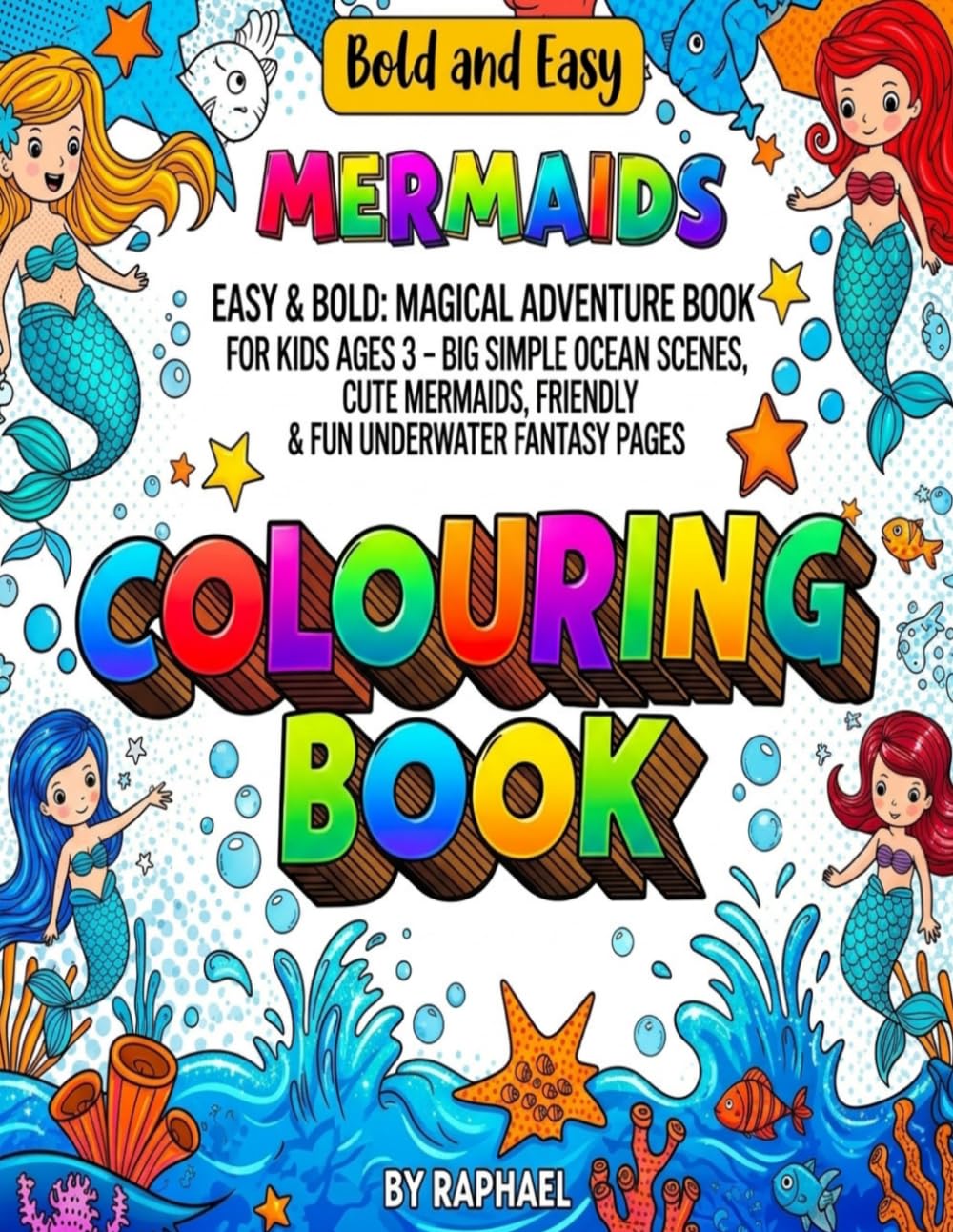 Mermaids Magical Adventures Easy & Bold Colouring Book