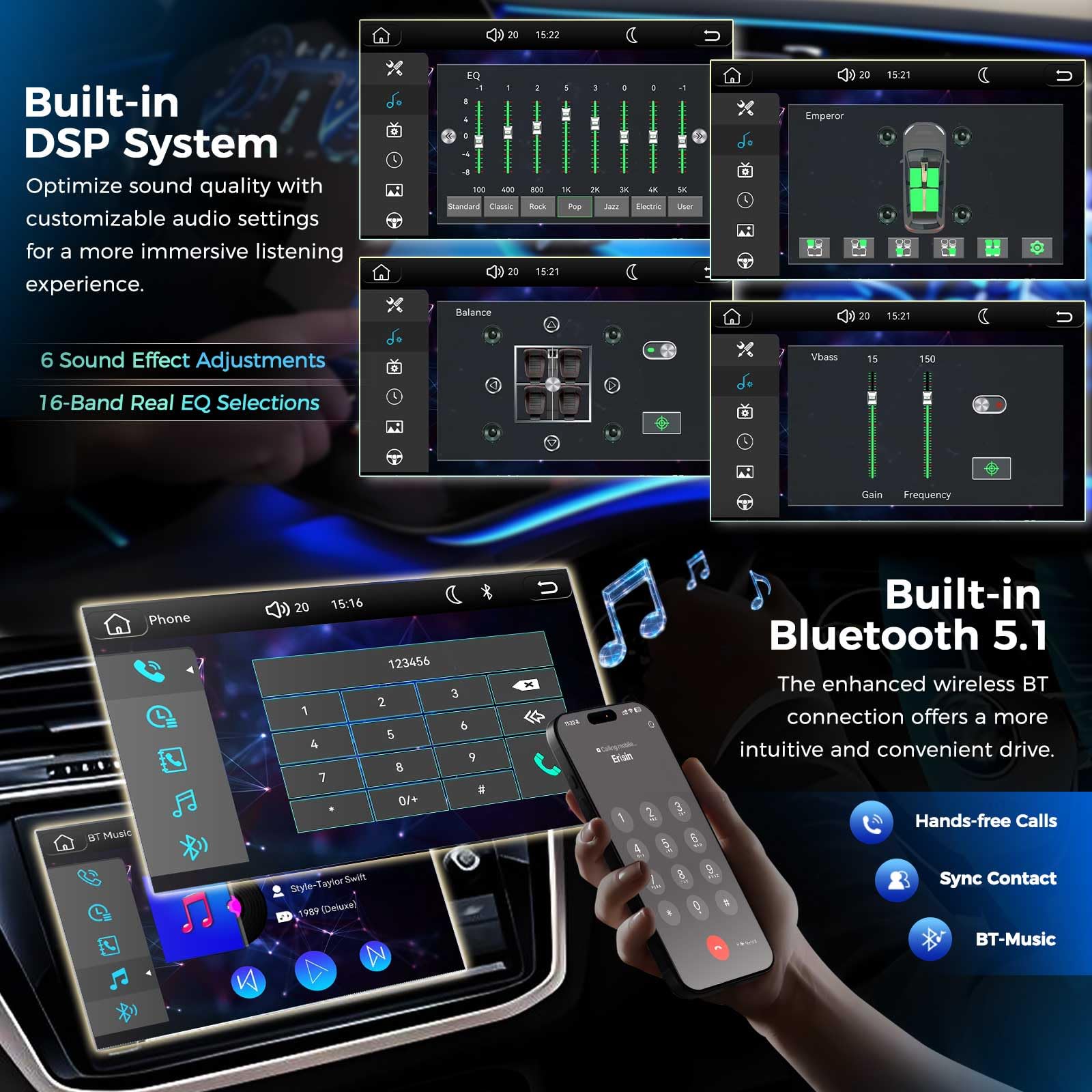 Erisin 7-calowy samochód stereo DVD nawigacja satelitarna do VW Transporter T6 Crafter 2 Amarok Caddy MK3 MK4 Polo 6R ŠKODA Yeti Wireless Carplay Android Auto DSP Bluetooth Wifi DAB+ Radio