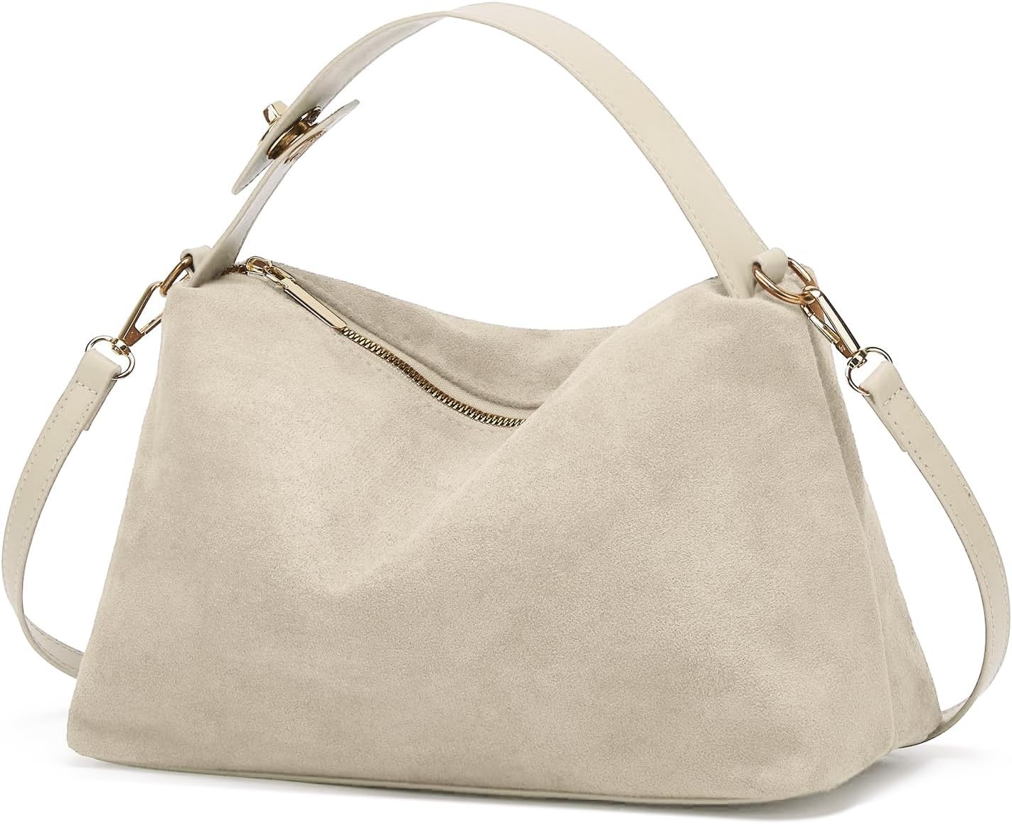 Slouchy Suede Cloud Hobo Bags Women Crescent Satchels Shoulder Bag Crossbody Phone Purse Trendy Top-handle Tote Handbag