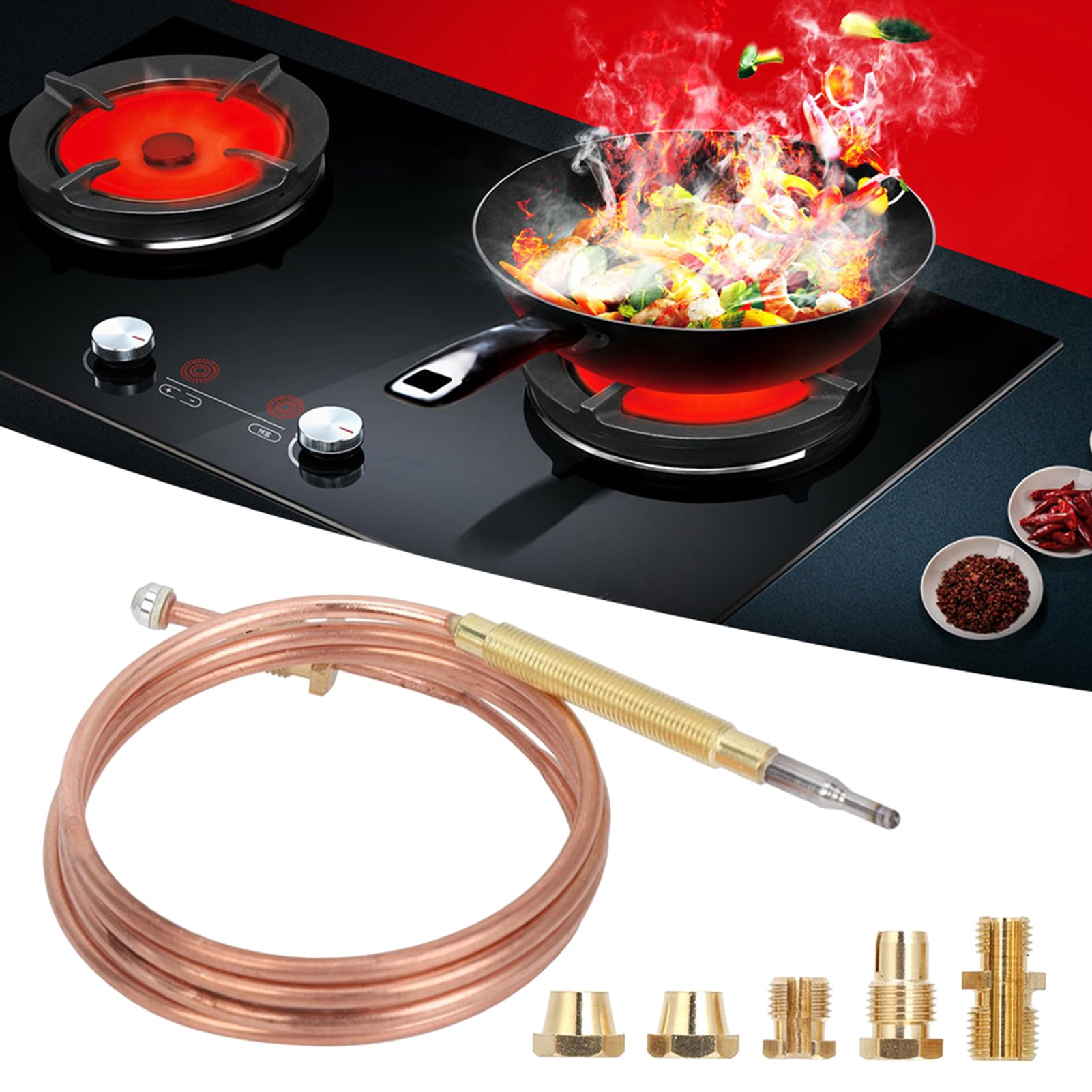 Thermoelement-Flammensensor – Isolierte Messgeräte, Präzisionseinheit, hitzebeständige Konstruktion | Industrielles Sicherheitszubehör für Kessel, F
