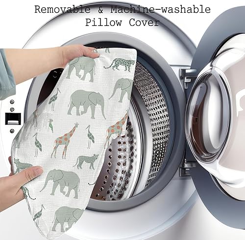 Miniatura 6 de Little Grape Land Almohada de lactancia de muselina, suave almohada de lactancia 100% algodón con funda extraíble transpirable, almohadas de