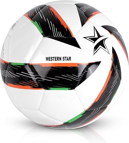 Miniatura 10 de Western Star Soccer Ball Size 4 & Size 5 - Official Match Weight - 5 Colors - Youth & Adult Soccer Players - Thermo Bonded Hybrid Balls - Reinforced