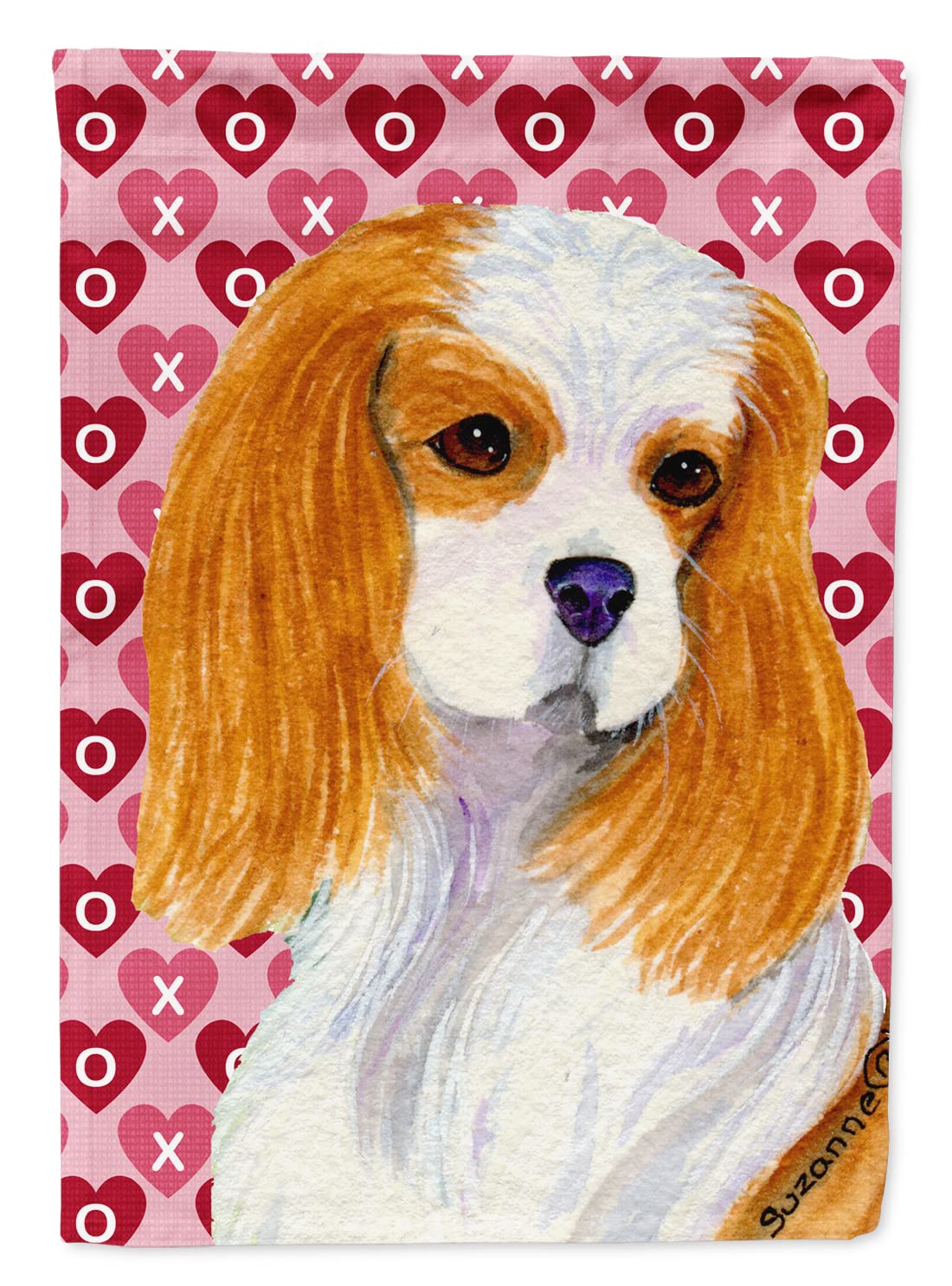 Drapeau cavalier spaniel plein d'amour pour célébrer la Saint-Valentin à la maison
