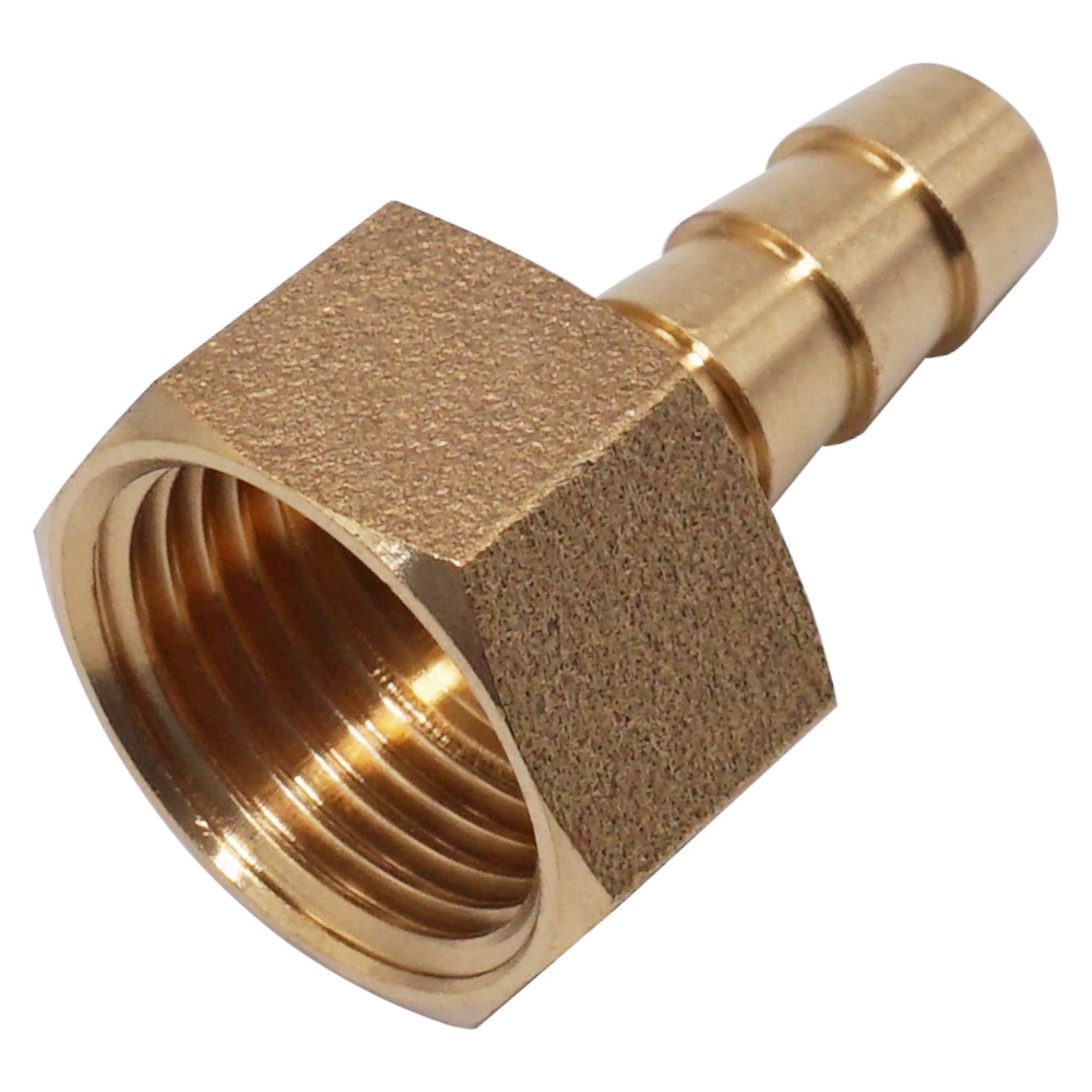 SKIR'CO 1 pc Female Thread Barb Brass Fitting 1/2" x 10 mm, Hose Barbed Adapter, Hose Tail Connector, BSP Thread