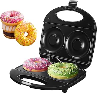 Donut Maker，Mini donut machine，Mini Donut Maker Machine Doughnut Maker,2 Extra Large 4-inch Donuts,Non-stick,anti-scalding,Easy To Use and Clean,Perfect for Making Donuts with The Family.