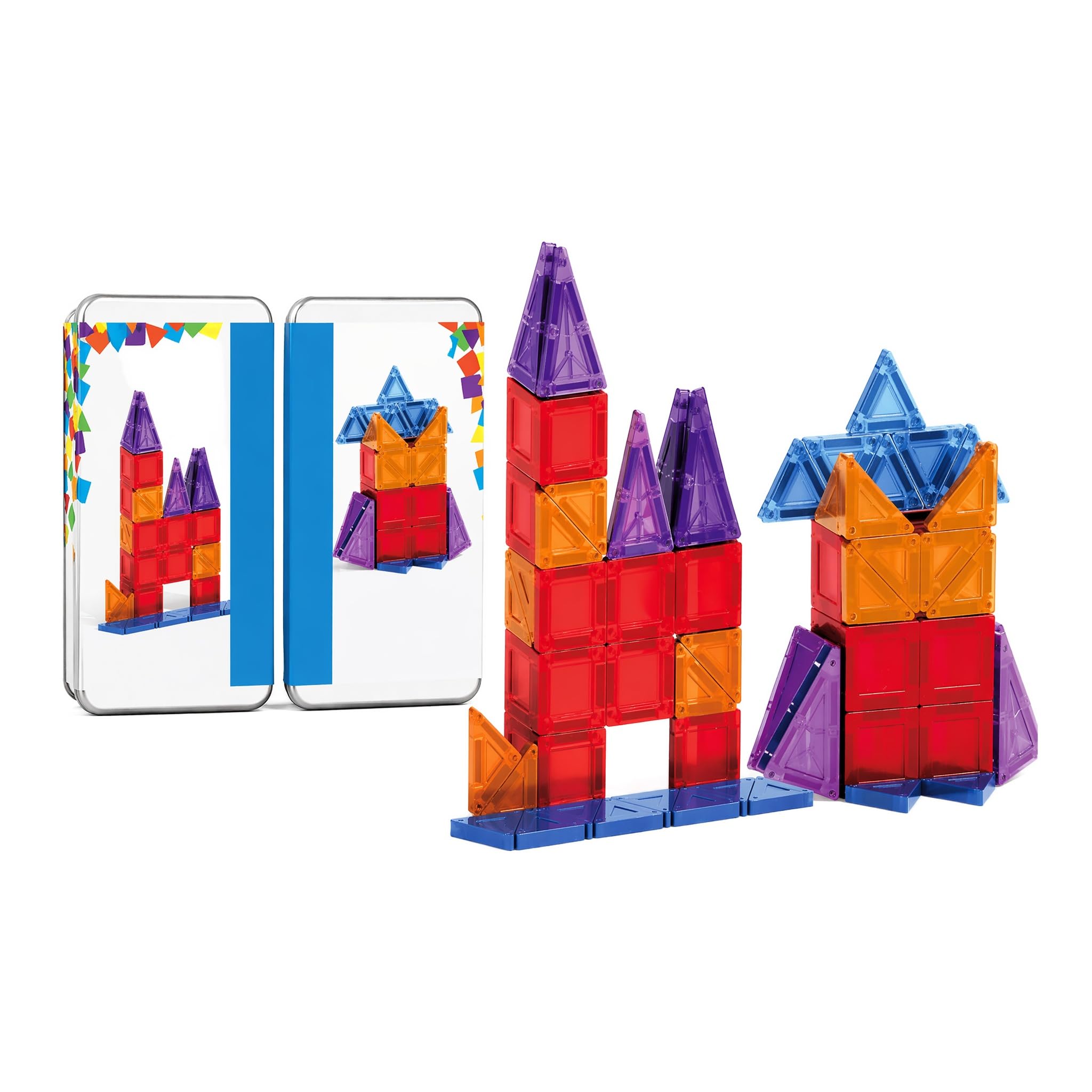 38Pcs Mini Portable Magnetic Construction Shapes, ABS Magnetic Geometry Building Set for Classroom STEM Teaching & Desktop Model Making