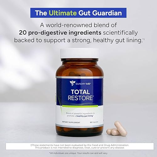 Miniatura 3 de Gundry MD Total Restore - Apoyo para el forro intestinal, suplemento digestivo para el bienestar gastrointestinal, suplemento de salud intestinal,
