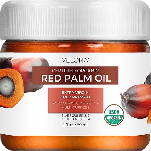 Miniatura 9 de velona Aceite de palma roja orgánico certificado por USDA, 32 onzas líquidas, grado alimenticio y cosmético, en frasco, virgen extra, prensado en