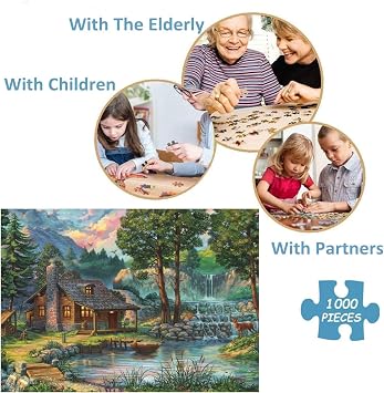 AveJoys Jigsaw Puzzles for Adults 1000 Piece Deer Bleating Villa 27.56 x 19.69 Inch Jigsaw Puzzle for Adults Educational Game 1000 Pieces Puzzles for Adult