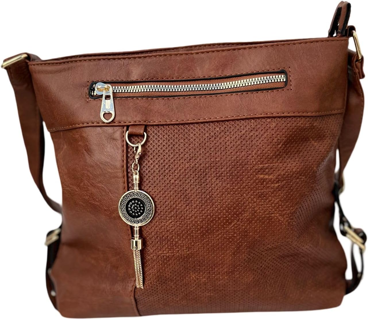 Bolsa feminina transversal, tiracolo, bolsa ombro (marrom), media