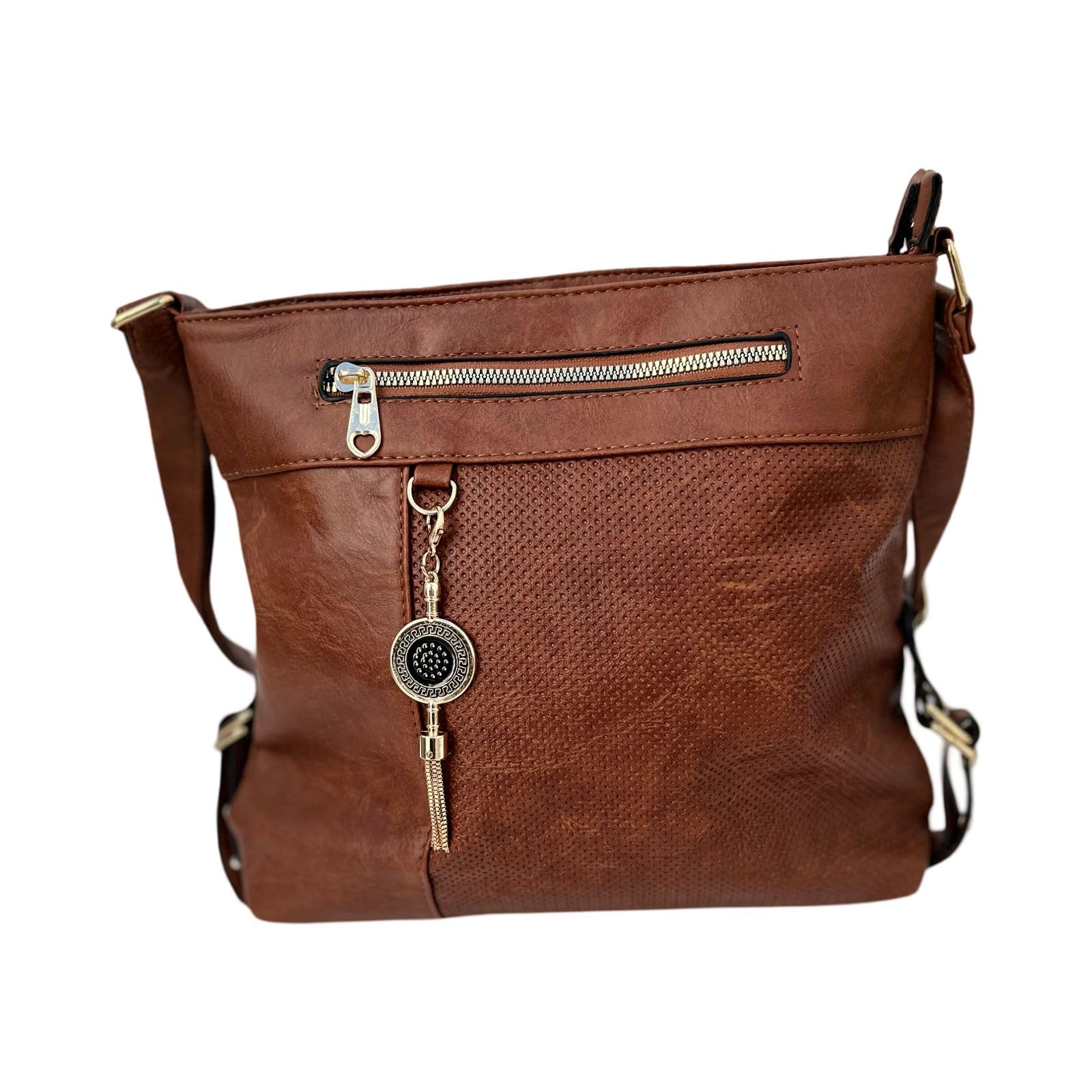 Genérico Bolsa Feminina Tranversal Tiracolo Bolsa Ombro Marrom Mé...