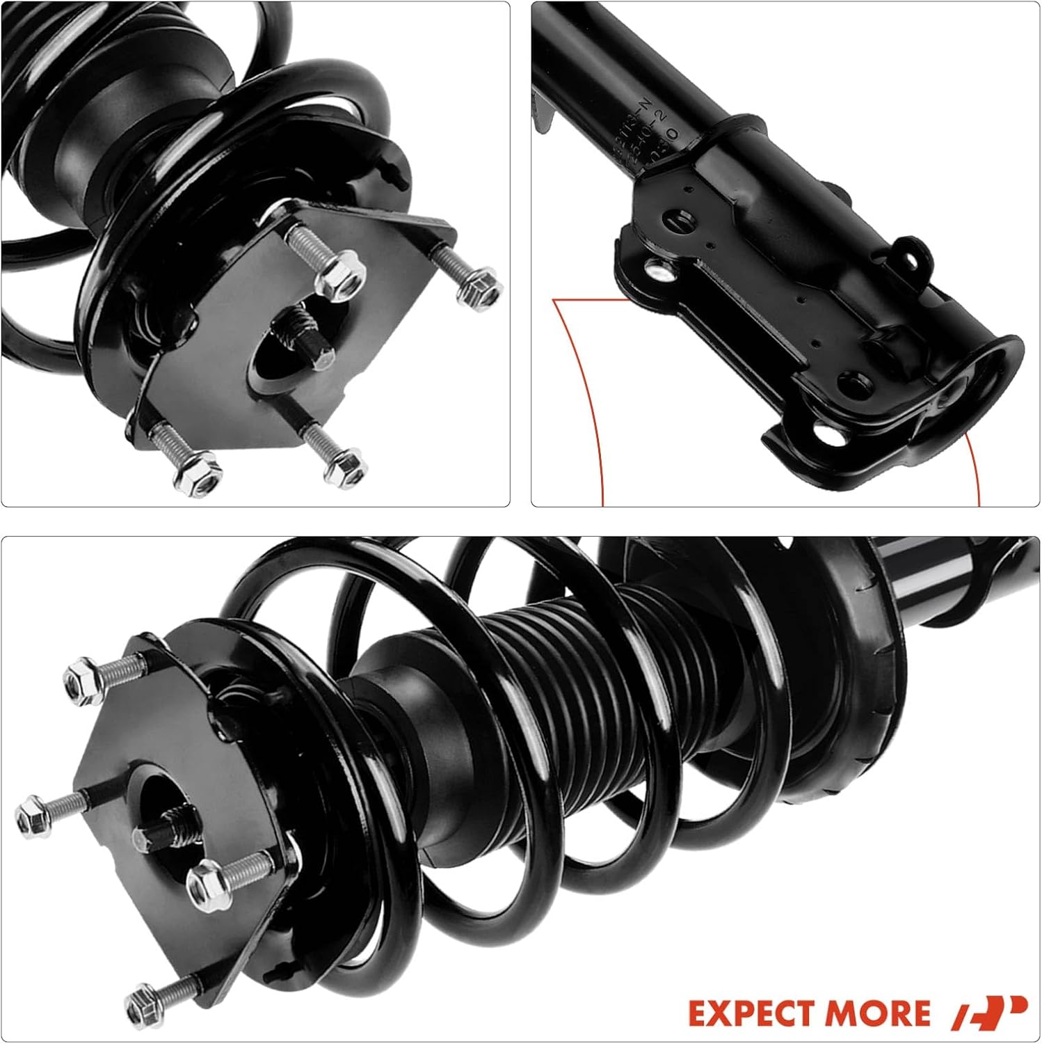 A-Premium Front Strut Assembly with Ford Mustang 2011 2012 2013 2014, w/o 19" Wheels - 2x Replacement Suspension Complete Strut Shock Absorber with Coil Spring