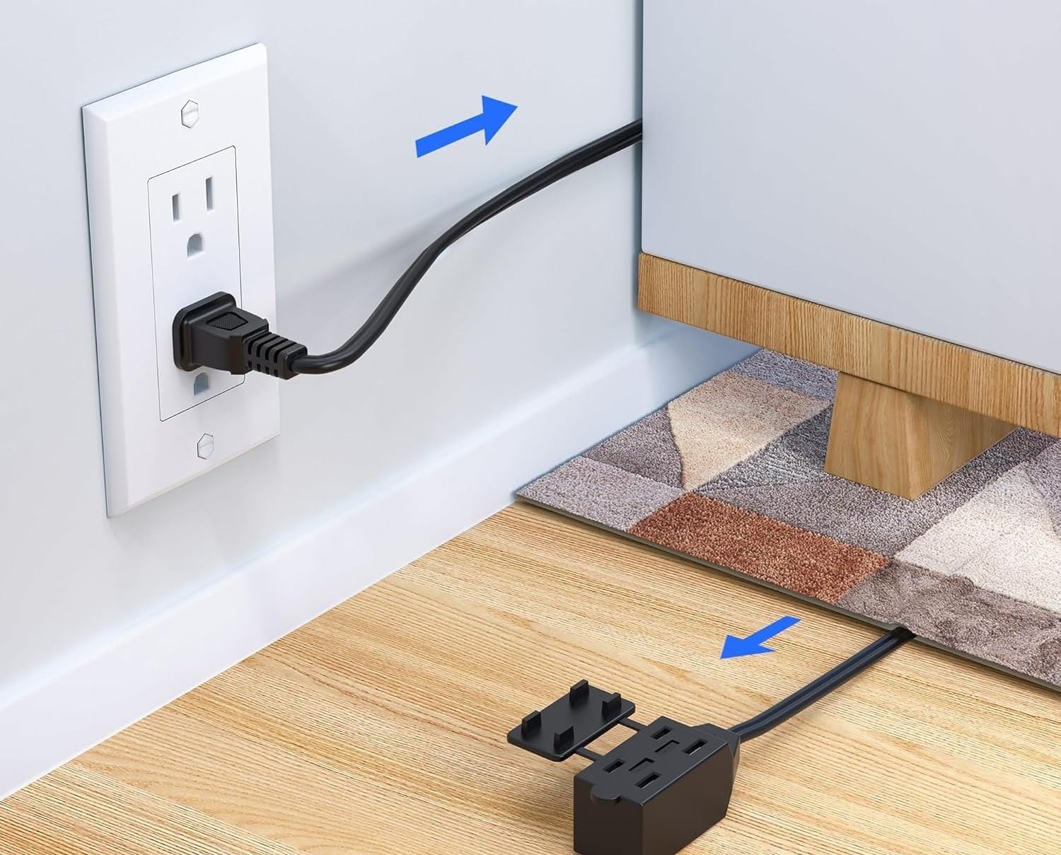 5 ft. 16/2 Light Duty Indoor Multi-Outlet Extension Cord with On/Off Switch, Black Color, 4 Pack