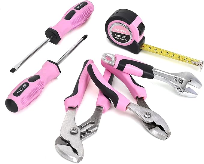 Kit de Herramientas FASTPRO 7 Piezas Rosa, Set Básico para Hogar miniatura 2