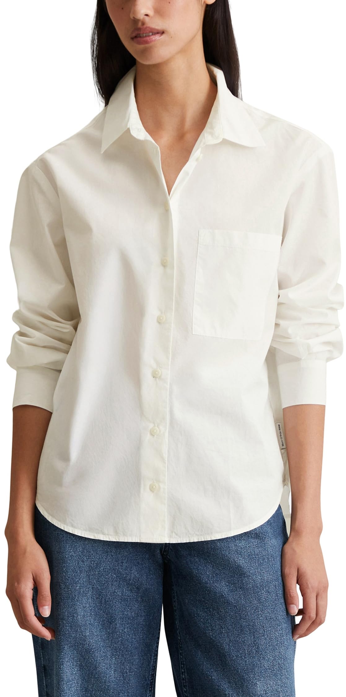 Marc OߴPolo Denim Women's Classic Organic Cotton Blouse, White (Scandinavian White), XS