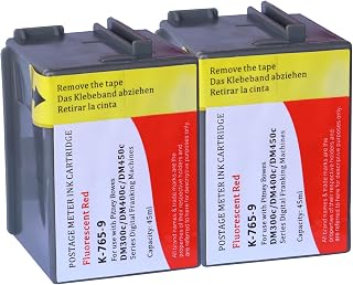 CRANBOLY 2-Pack Red Fluorescent Ink 765-9 Compatible for DM300c, DM400c, DM450c Postage Meters