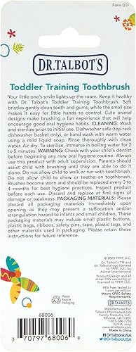 Miniatura 8 de Dr. Talbot's Cepillo de dientes de entrenamiento para niños pequeños - Cepillo de dientes suave para niños - 6+ meses - Elefante
