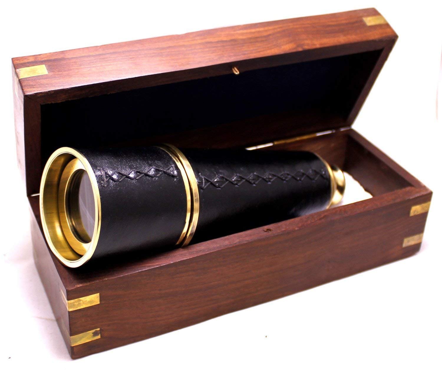 NAUTICALMART Admiral's Brass/Leather Spy Glass 18