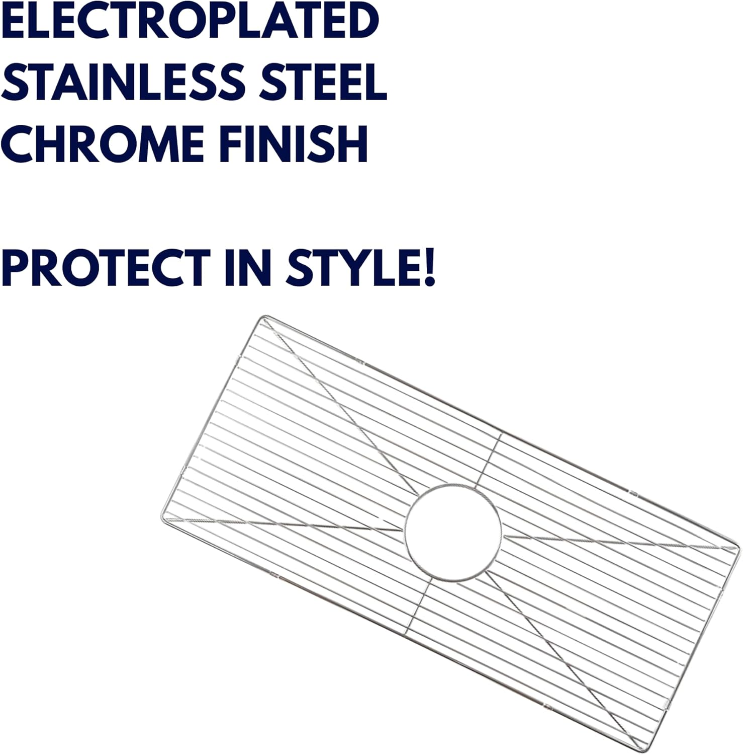 Nantucket Sinks BG-HC30 Sink Protector – Stainless Steel Bottom Grid for Kitchen Sink Models Hyannis-30 Chatham-30, Electro-plated, Chrome Finish, Rubber Feet, Vinyl Bumpers
