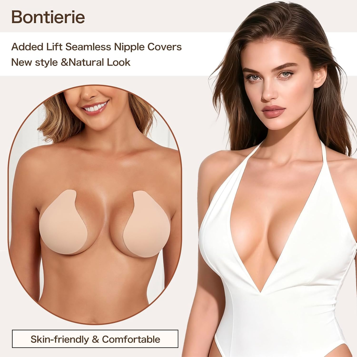 Bontierie 2026 Seamless Added Lift Nipple Covers Ultra-Thin Reusable Push up Sticky Pasties - Image 4