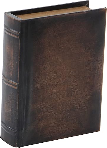 Miniatura 5 de Deco 79 Caja de libros de madera sintética con detalles de piel sintética, juego de 3 unidades de 13 pulgadas, 10 pulgadas, 8 pulgadas de alto,