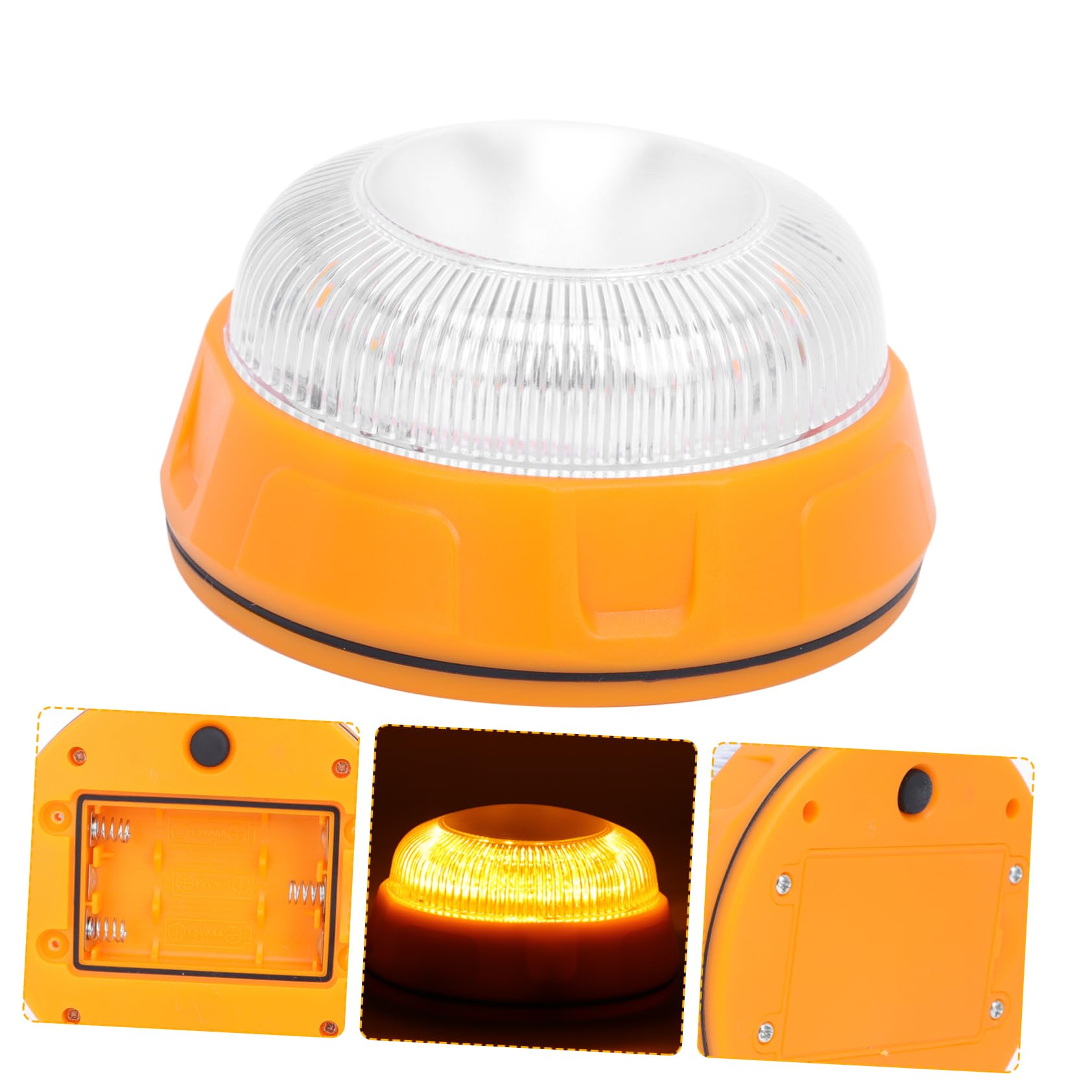 PACKOVE 3piezas Luz De Emergencia Amarilla Estroboscópica Para Vehículos Luz De Advertencia Intermitente y Resistente Golpes Fácil Instalación Para Seguridad Carreteras
