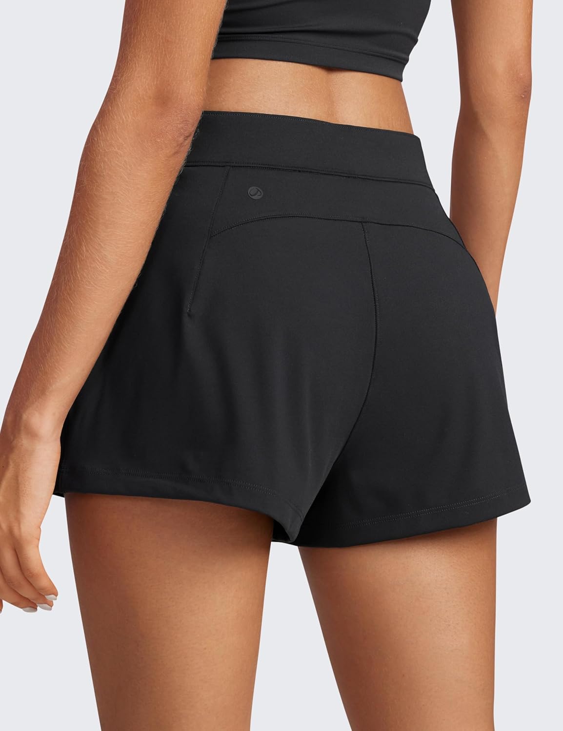 CRZ YOGA 4-Way Stretch Womens Shorts Casual Comfy High Waisted for Golf Hiking Lounge Athletic with Pockets - Image 2