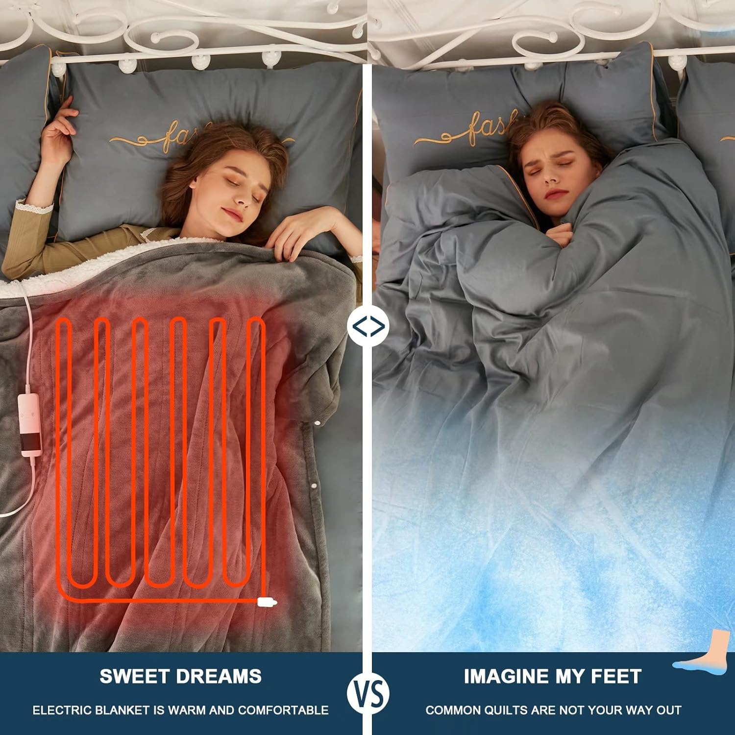 greenoak Heated Electric Throw Blanket, 10 Heating Levels Electric Lap Blankets for Adults, Thick Soft Heat Electric Blanket Sherpa with 5-Position Timer, Machine Washable (50” x 62”, Grey)