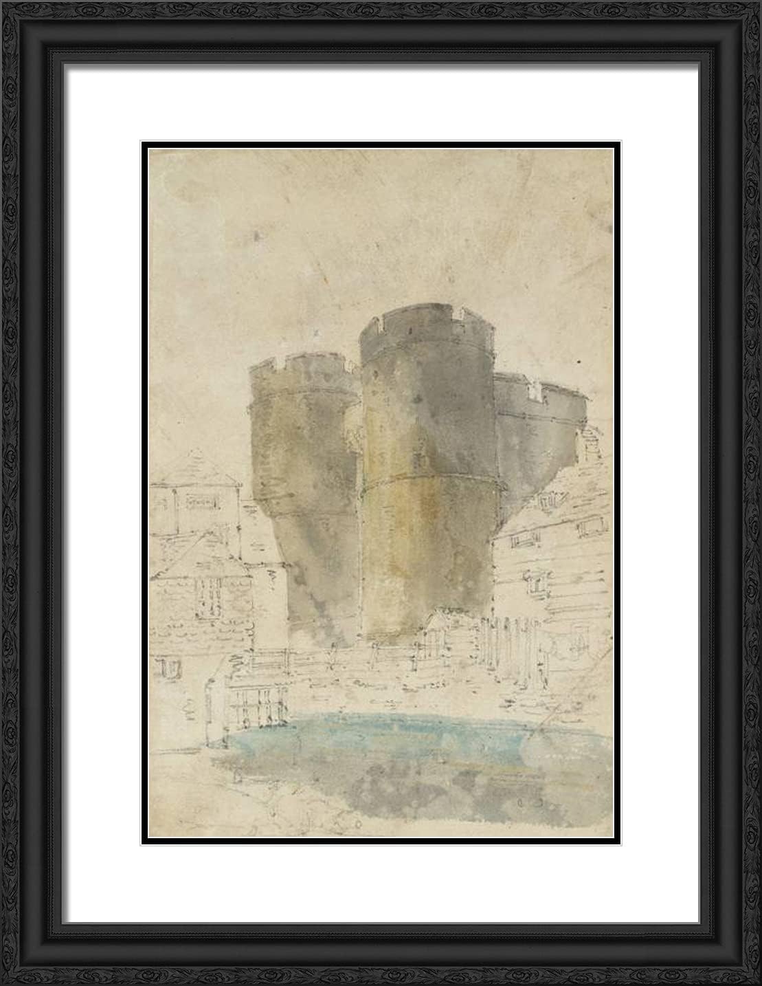 ArtDirect Girtin, Thomas 19x24 Gold Ornate Framed Art Print with Double Matting Titled: The West Gate