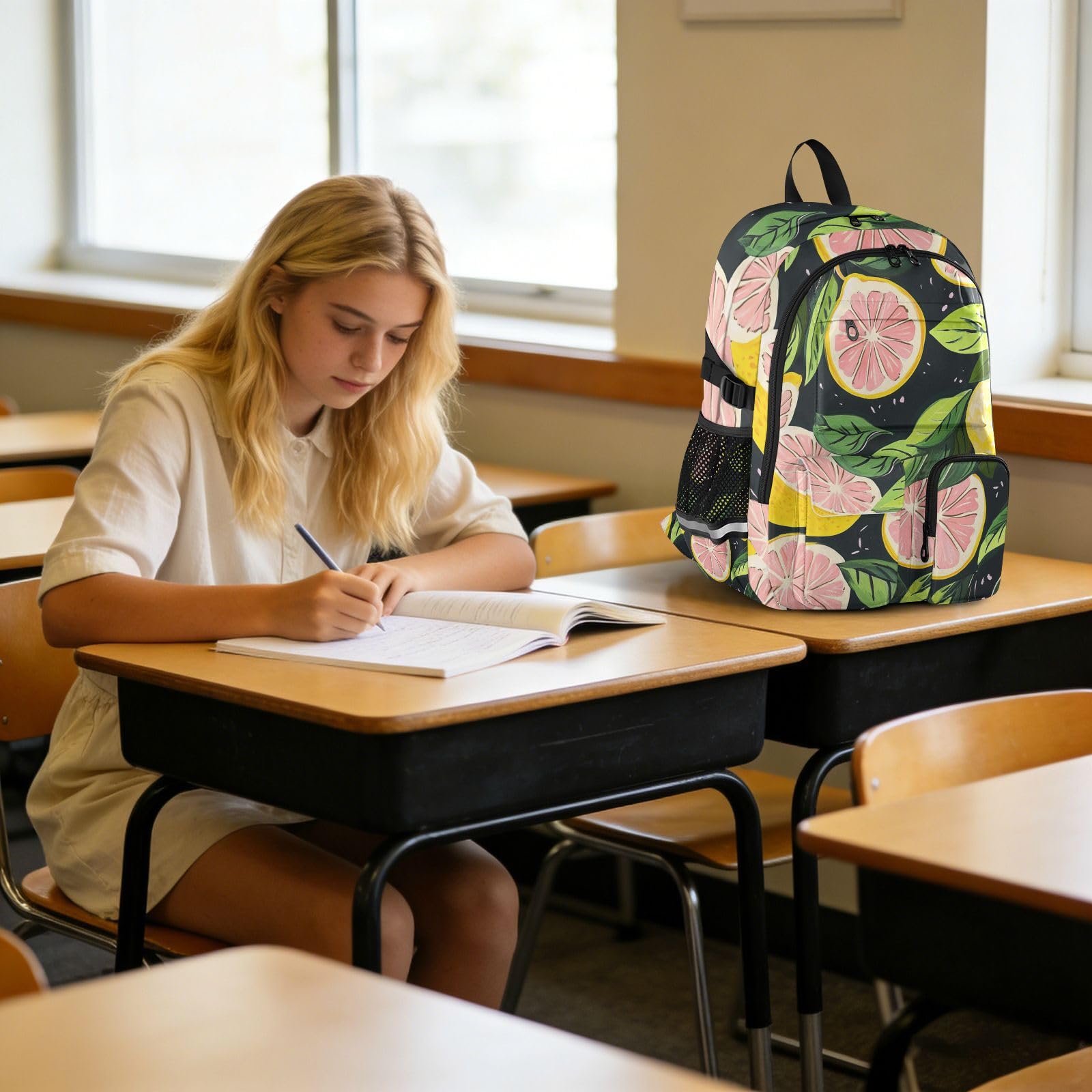 Plecak podróżny dla mężczyzn lato żółta cytryna praca uczelnia szkoła torba na książki 44.5 cm laptop plecak dla dorosłych lekka torba na co dzień