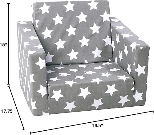 Miniatura 8 de Delsit Silla para niños pequeños y sofá de bebé, sofá individual de espuma abierta 2 en 1 de fabricación europea, silla plegable para bebé, tumbona