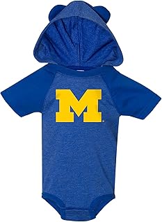 Michigan Wolverines Primary Logo Hooded Bear Ears Creeper Bodysuit