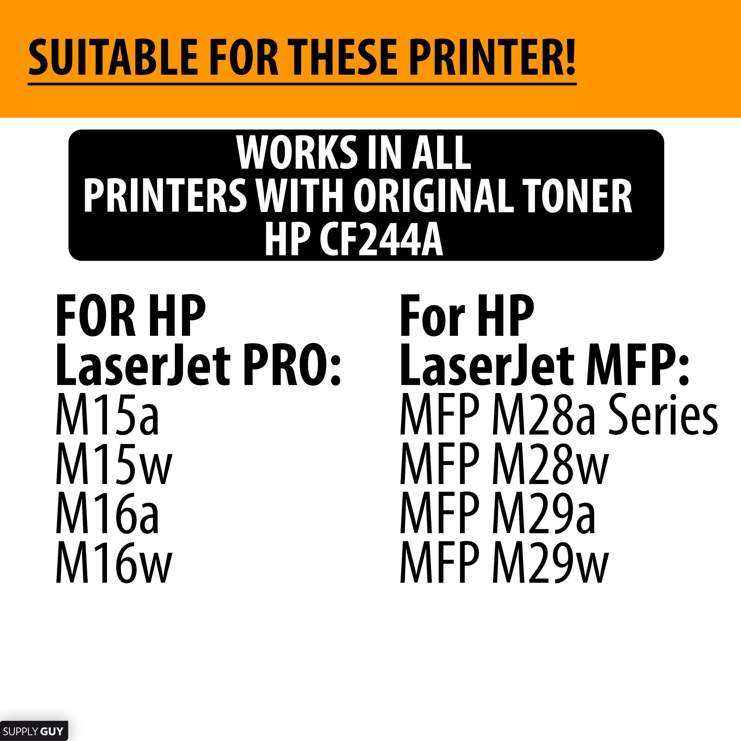 HP 44A CF244A Toner Schwarz Kompatibel für LaserJet Pro M15w, MFP M28w, M15a, MFP M28a
