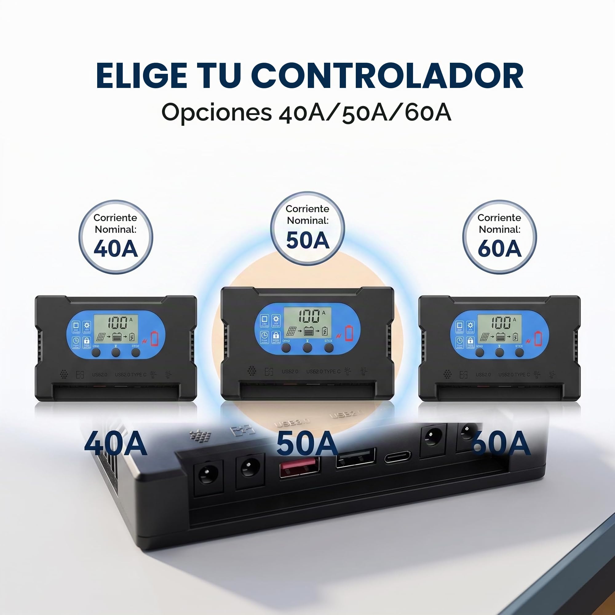 Kit de panel solar de 100 W 5/12/18 V monocristalino con controlador solar para carga de batería, caravana, RV, barco, camper (50 A)