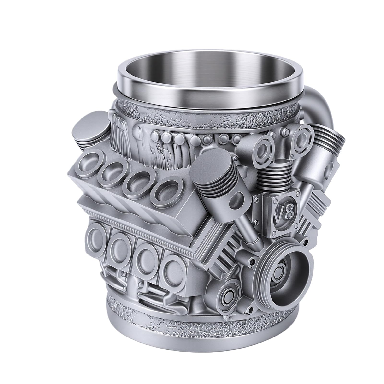 Cadeau unique pour ingénieur mécanicien : la tasse à café moteur automobile 3D